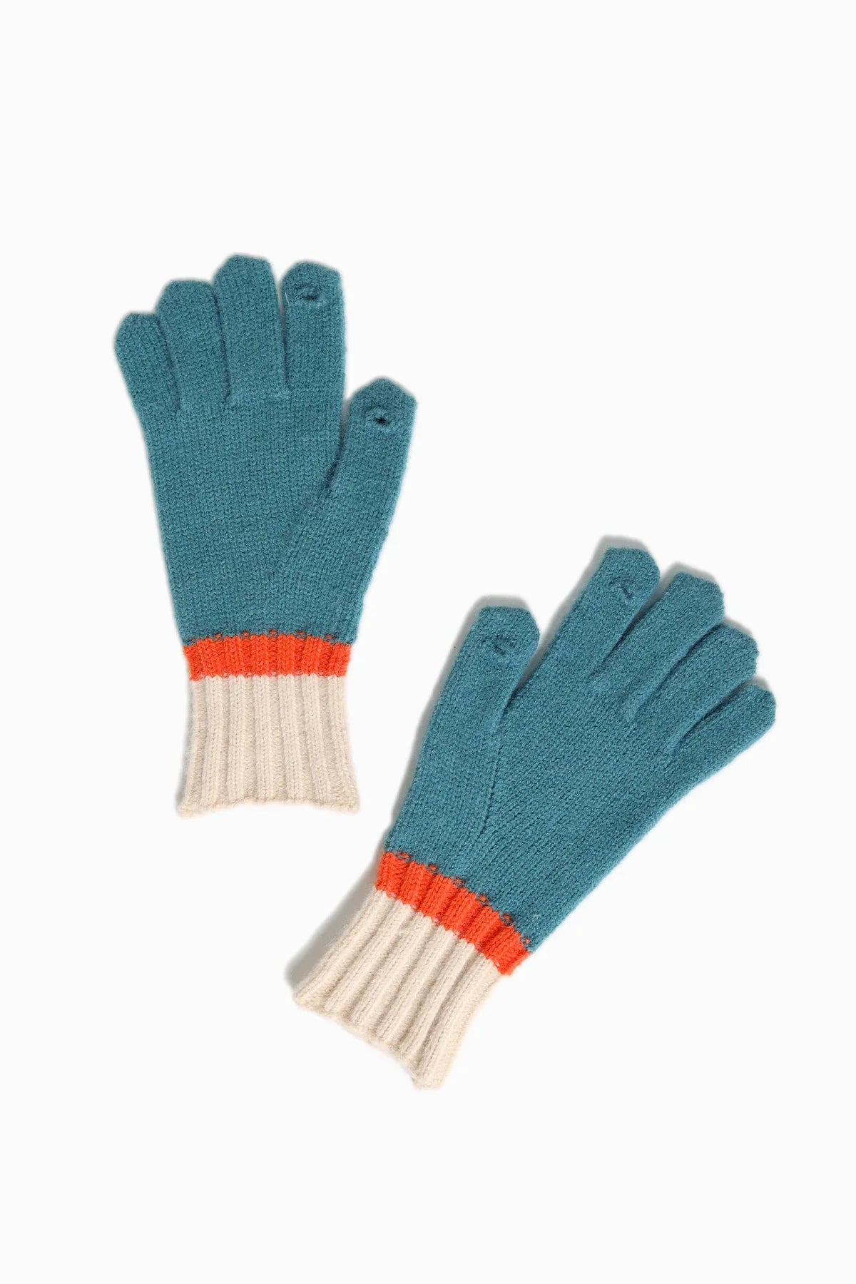 Tri-Color Gloves | Teal-ABC08WT