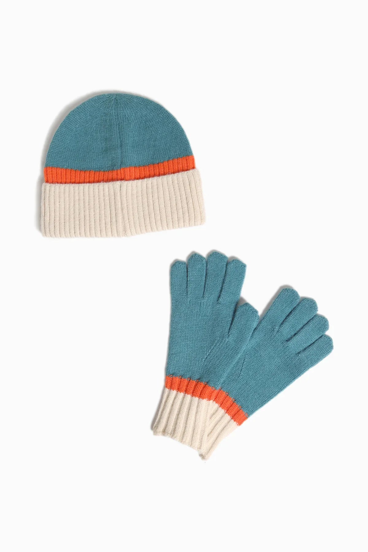 Tri-Color Gloves | Teal-ABC08WT