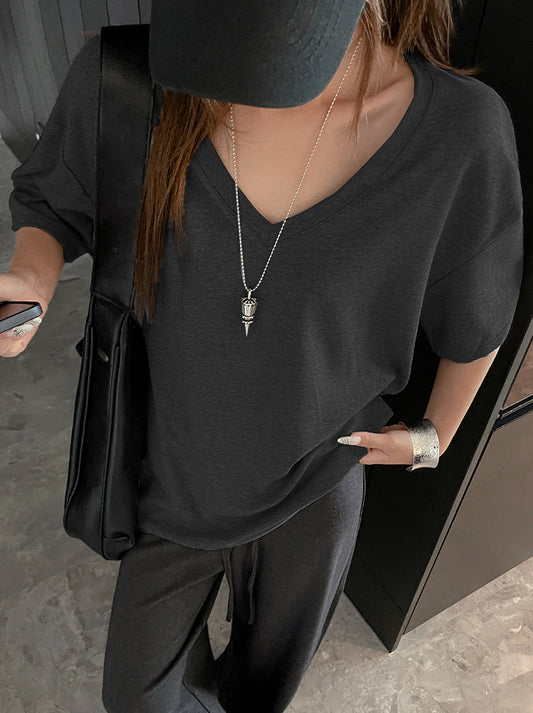 2025 Summer Short Sleeve T-shirt Women's Basic Outerwear Tops-ABSPF-260