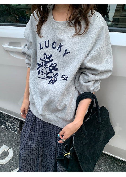 ABS2472GY Loose Cotton Sweatshirt