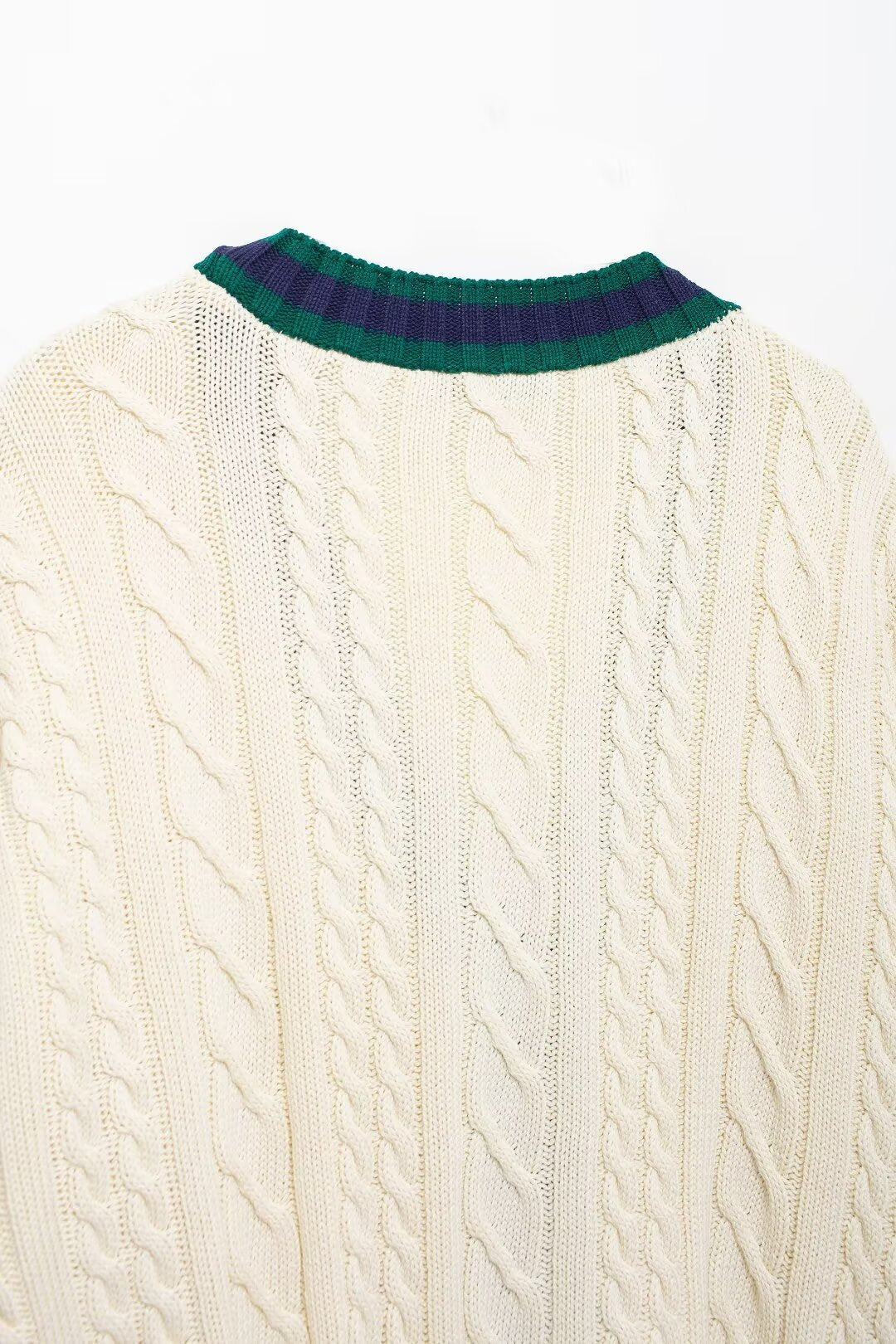 Cable Cardigan V-neck Long Sleeve Knitted Jacket