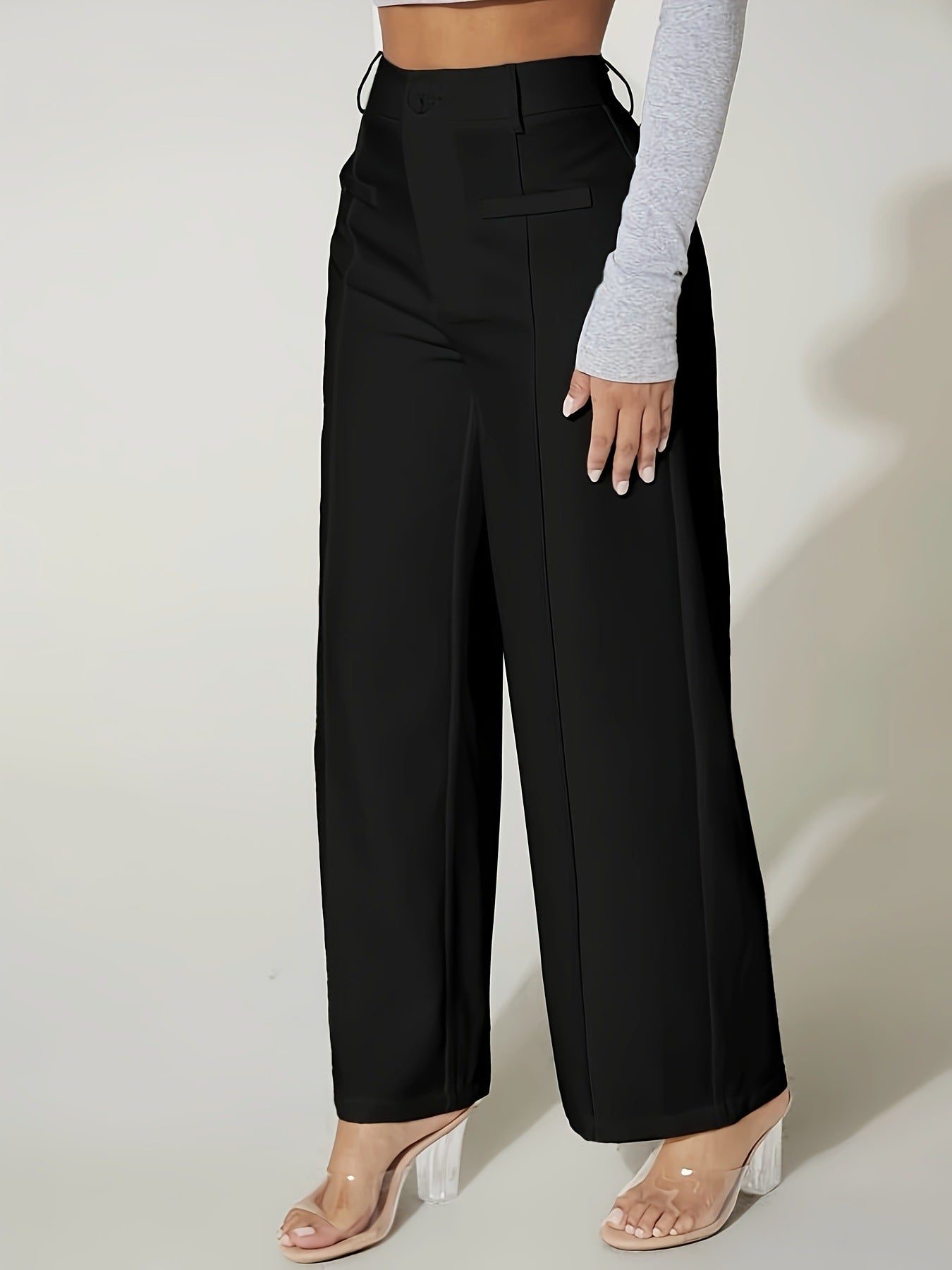 High Waist Straight Suit Trousers