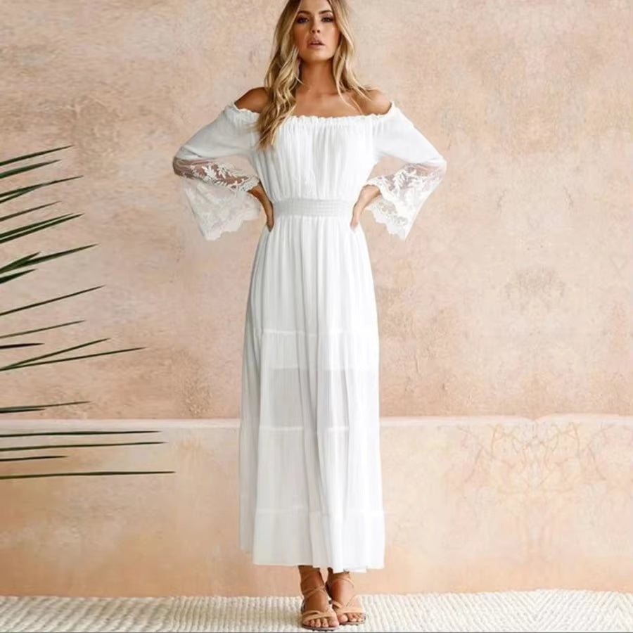 SHA-White Midi Dress