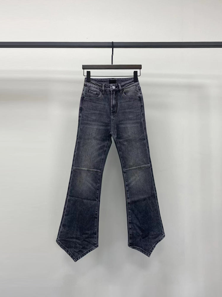 High Waist Elastic Shaping Slim Flared Trousers-MO120