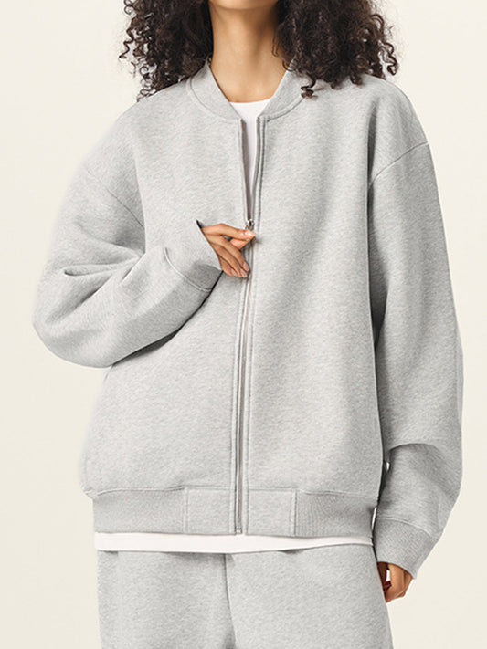 ABS2486GY Women Oversized Cotton Sweatshirt