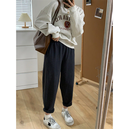 Cropped Carrot Casual Pants