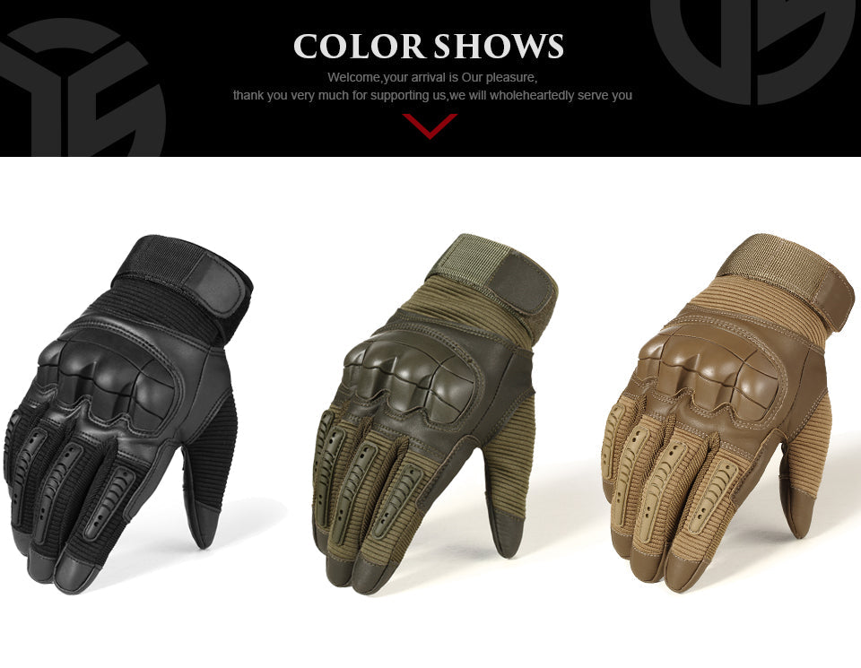 2024 Hot TouchScreen Full Finger Hard Knuckle Tactical Gloves-ABT47BKS