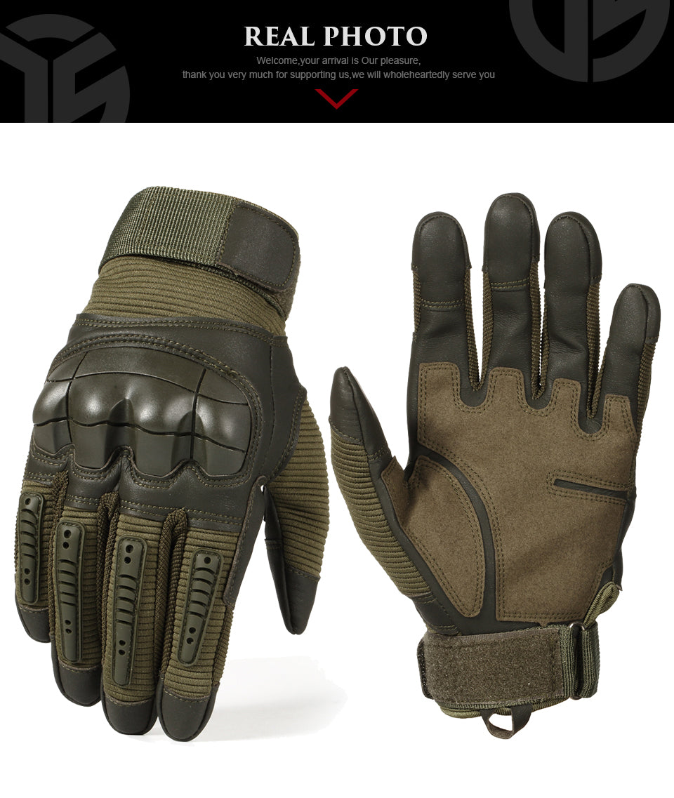 2024 Hot TouchScreen Full Finger Hard Knuckle Tactical Gloves-ABT47BKS