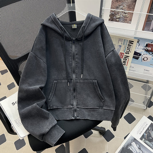 ABS2404BK Oversized Washed Black Hoodies