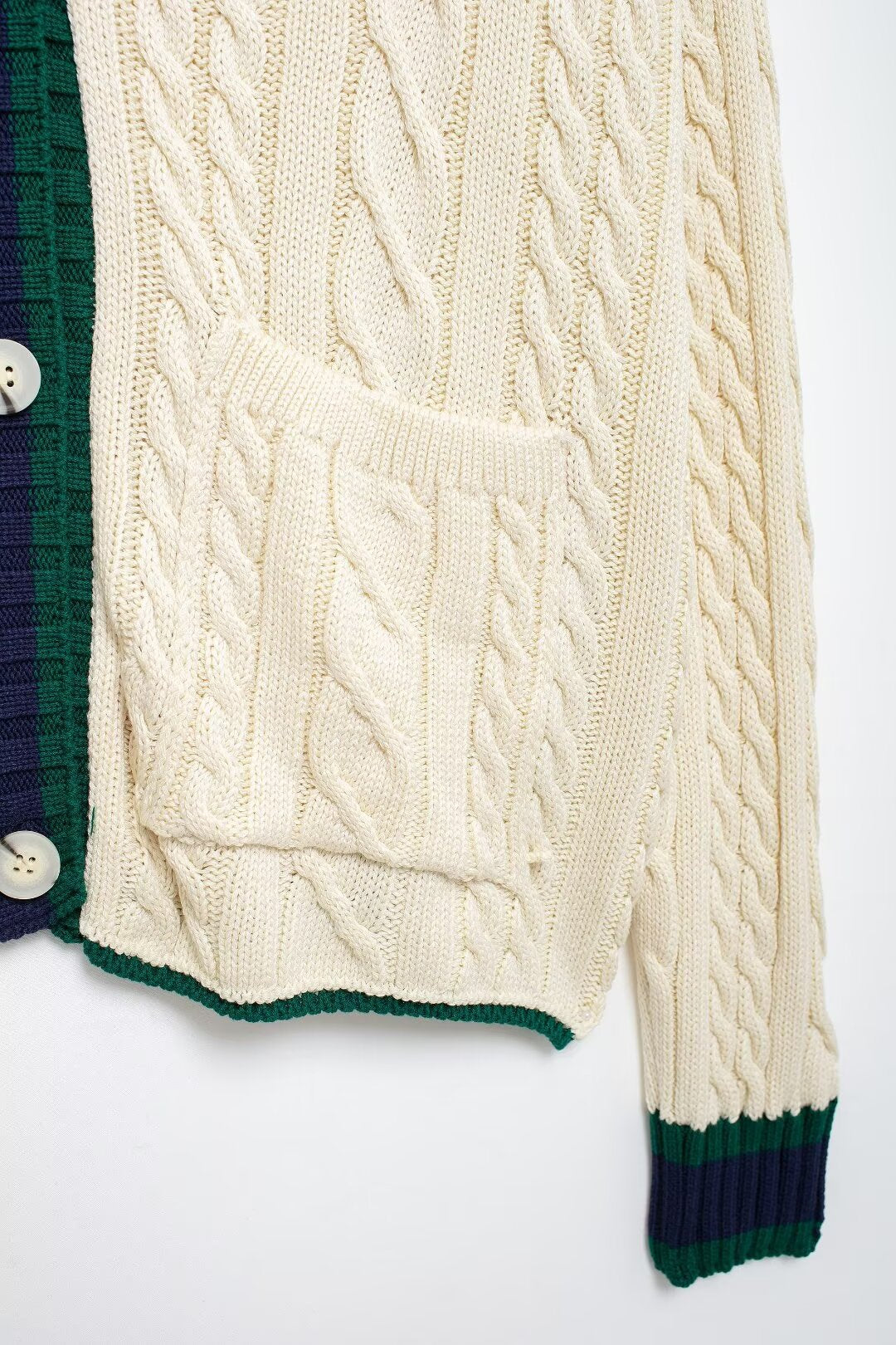 Cable Cardigan V-neck Long Sleeve Knitted Jacket