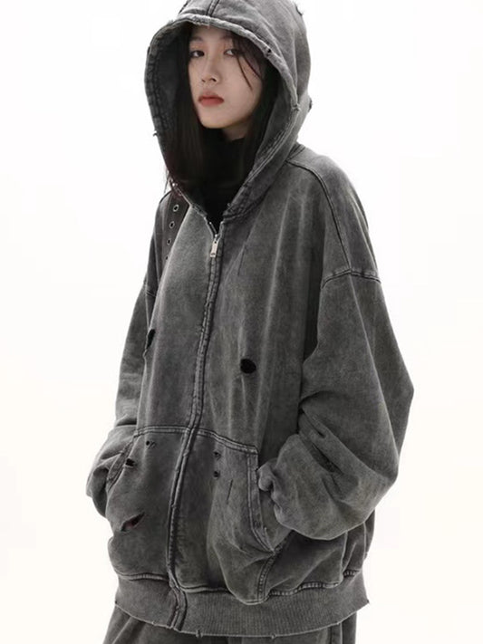 ABS2405BW Ovwesized Washed Hoodie