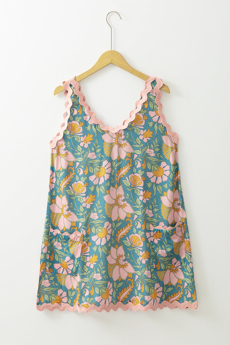 Bohemian Printed Short Dress Casual Beach Vestidos-BK1963